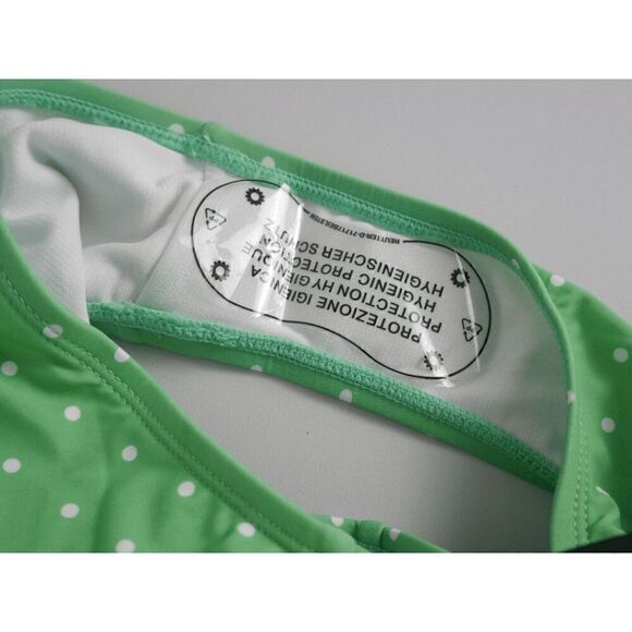 Unique Vintage Apple Mint & White Pin Dot Swim Bottoms SMALL - Picture 6 of 7